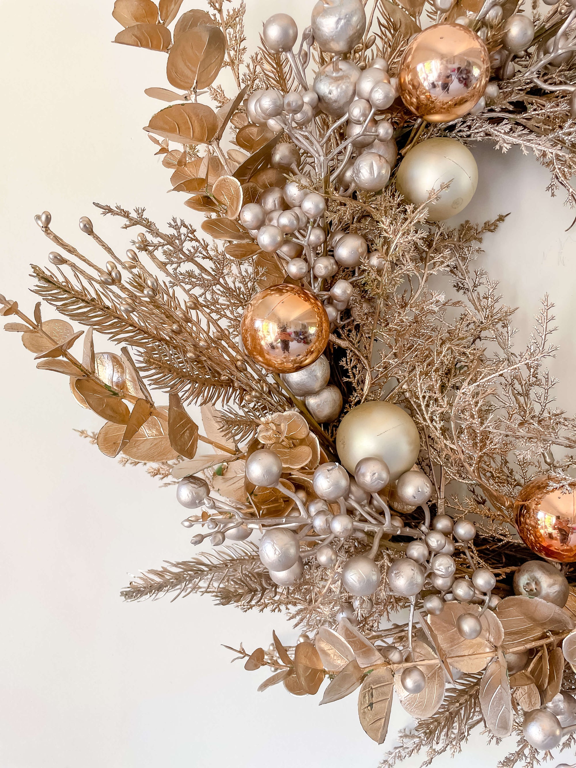 Gold & Champagne Ornament Wreath 26"