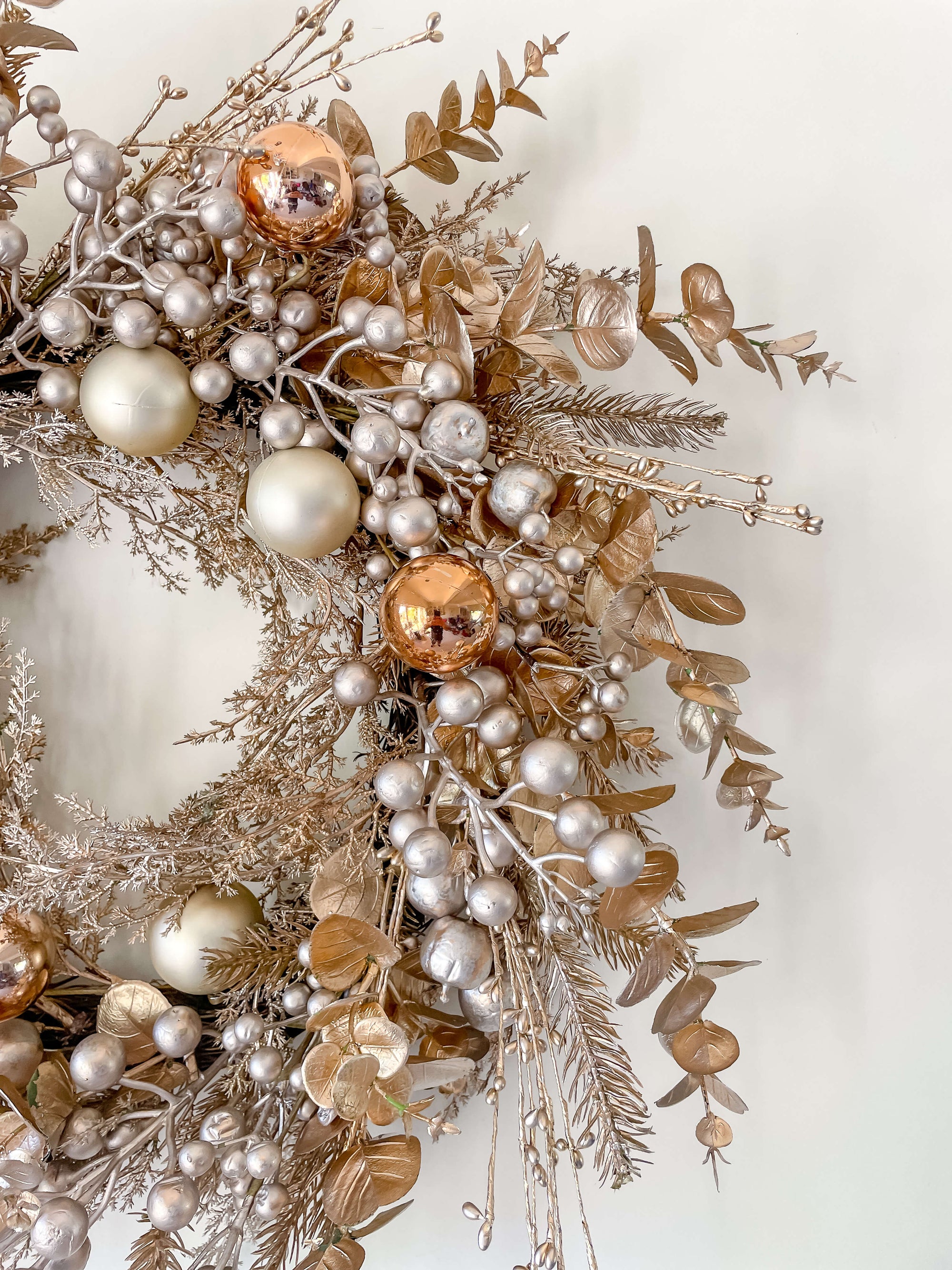 Gold & Champagne Ornament Wreath 26"