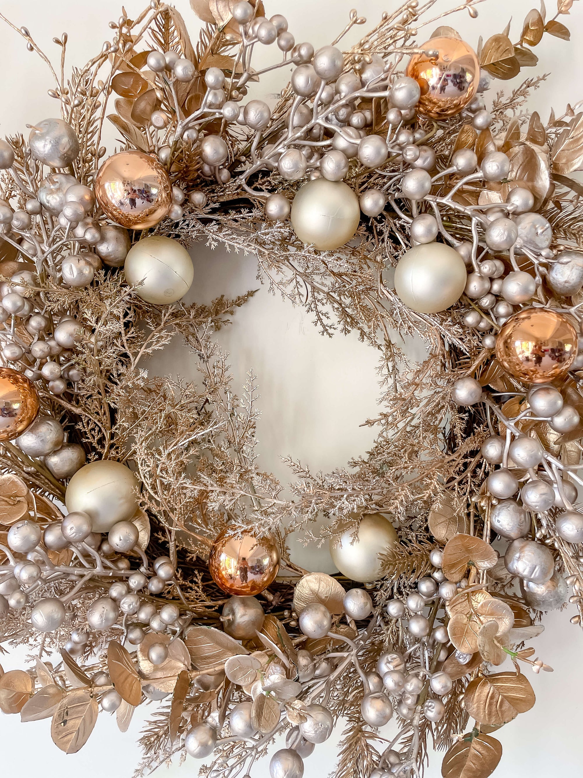 Gold & Champagne Ornament Wreath 26"