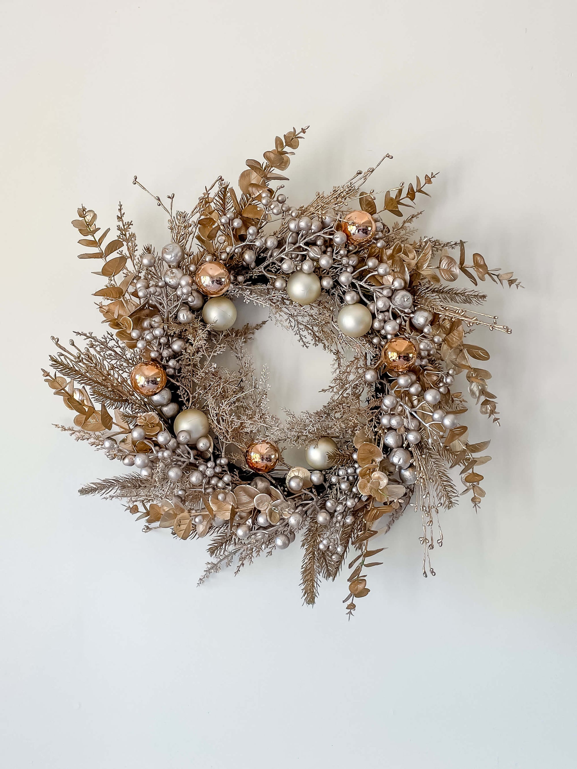 Gold & Champagne Ornament Wreath 26"