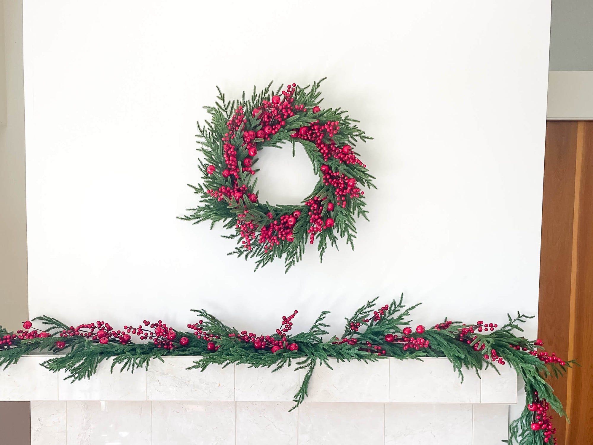 Red Apple & Berry Norfolk Wreath 24"