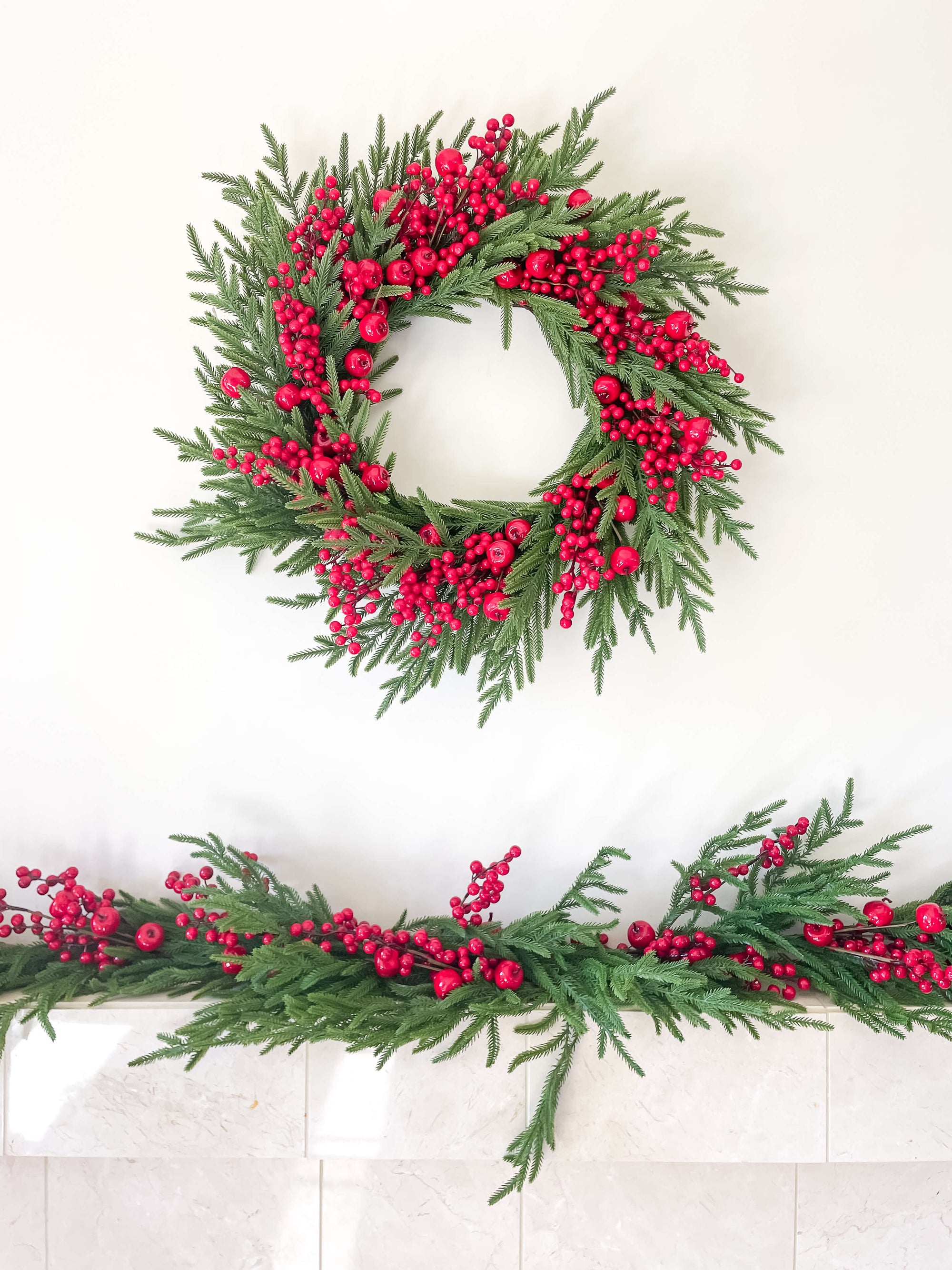 Red Apple & Berry Norfolk Wreath 24"