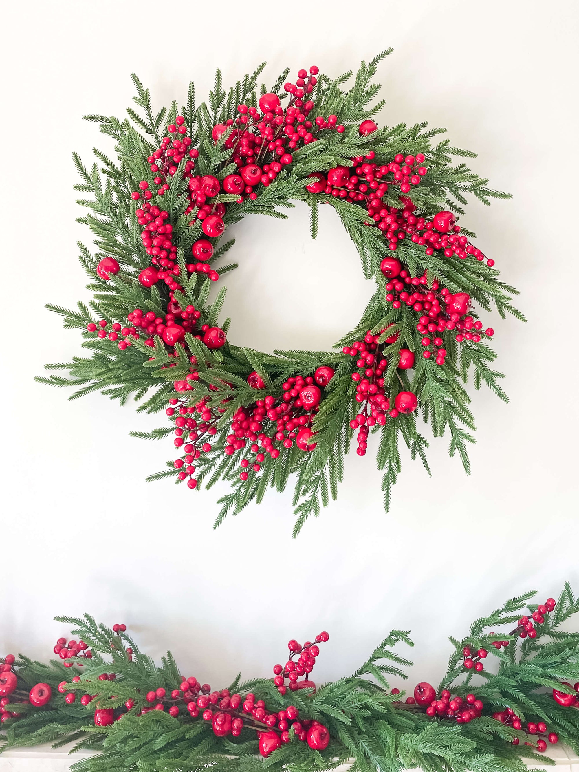 Red Apple & Berry Norfolk Wreath 24"