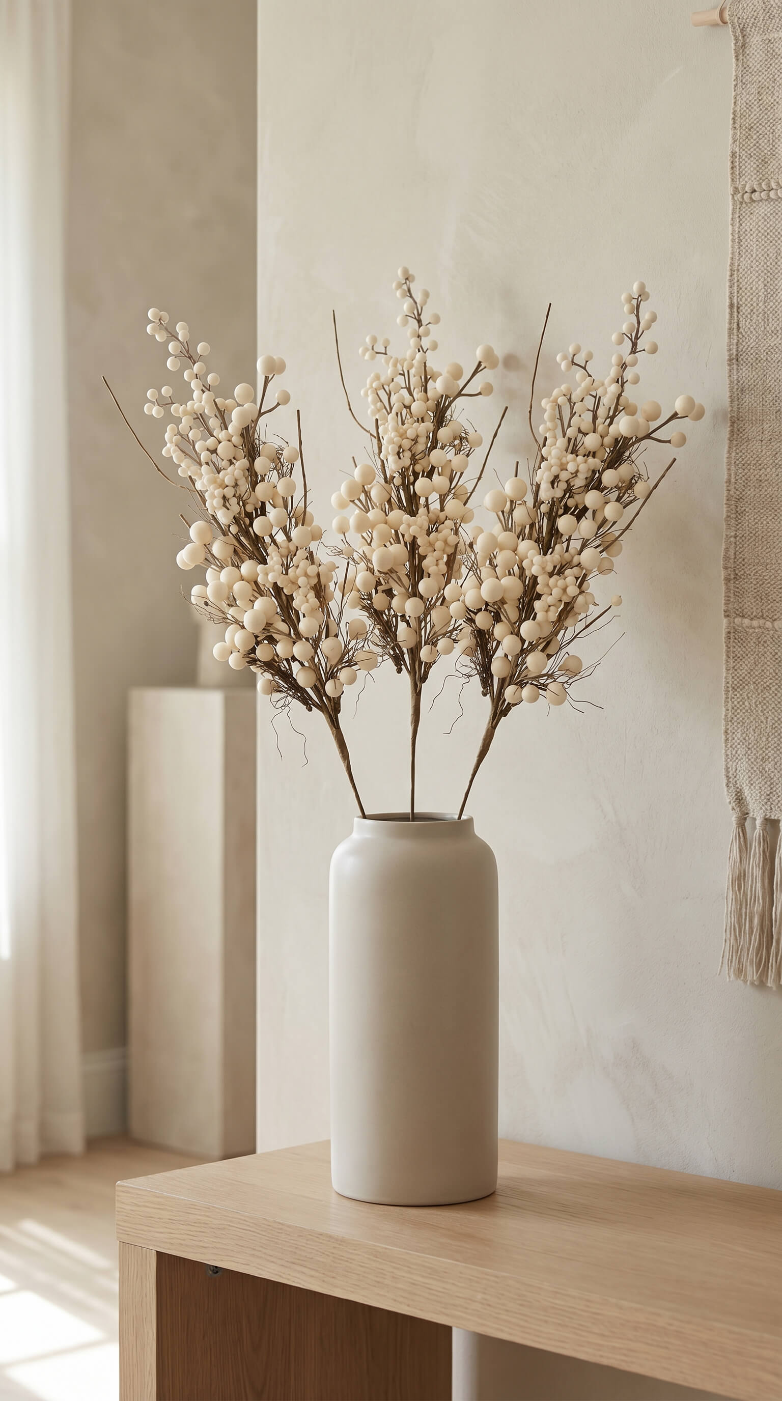 Cream Ivory Berry Stem 34" - Bundle of 3