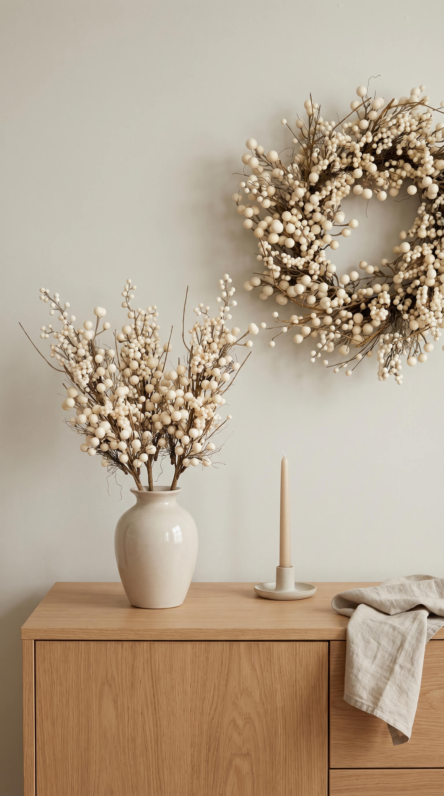 Cream Ivory Berry Stem 34" - Bundle of 3