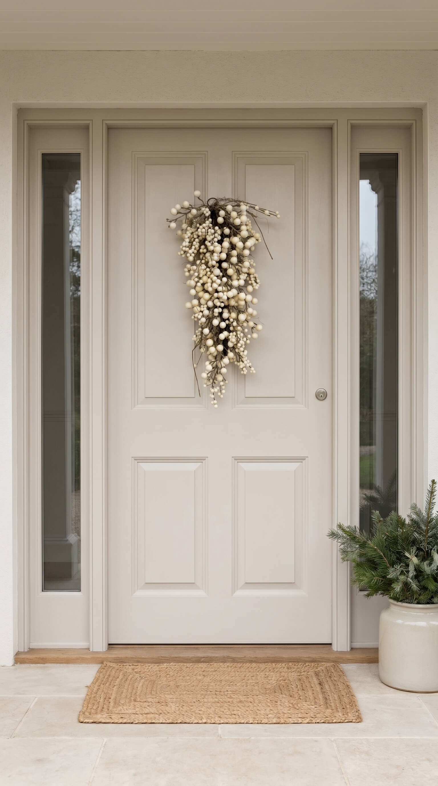 Cream Ivory Berry Teardrop 28"