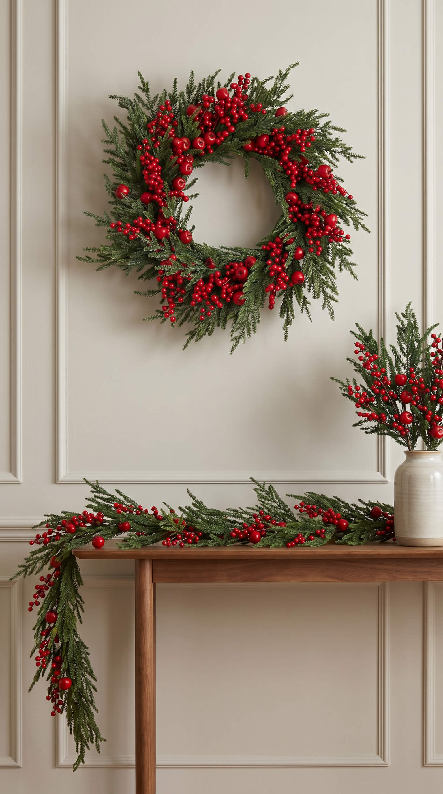 Red Apple &amp; Berry Norfolk Garland 60"
