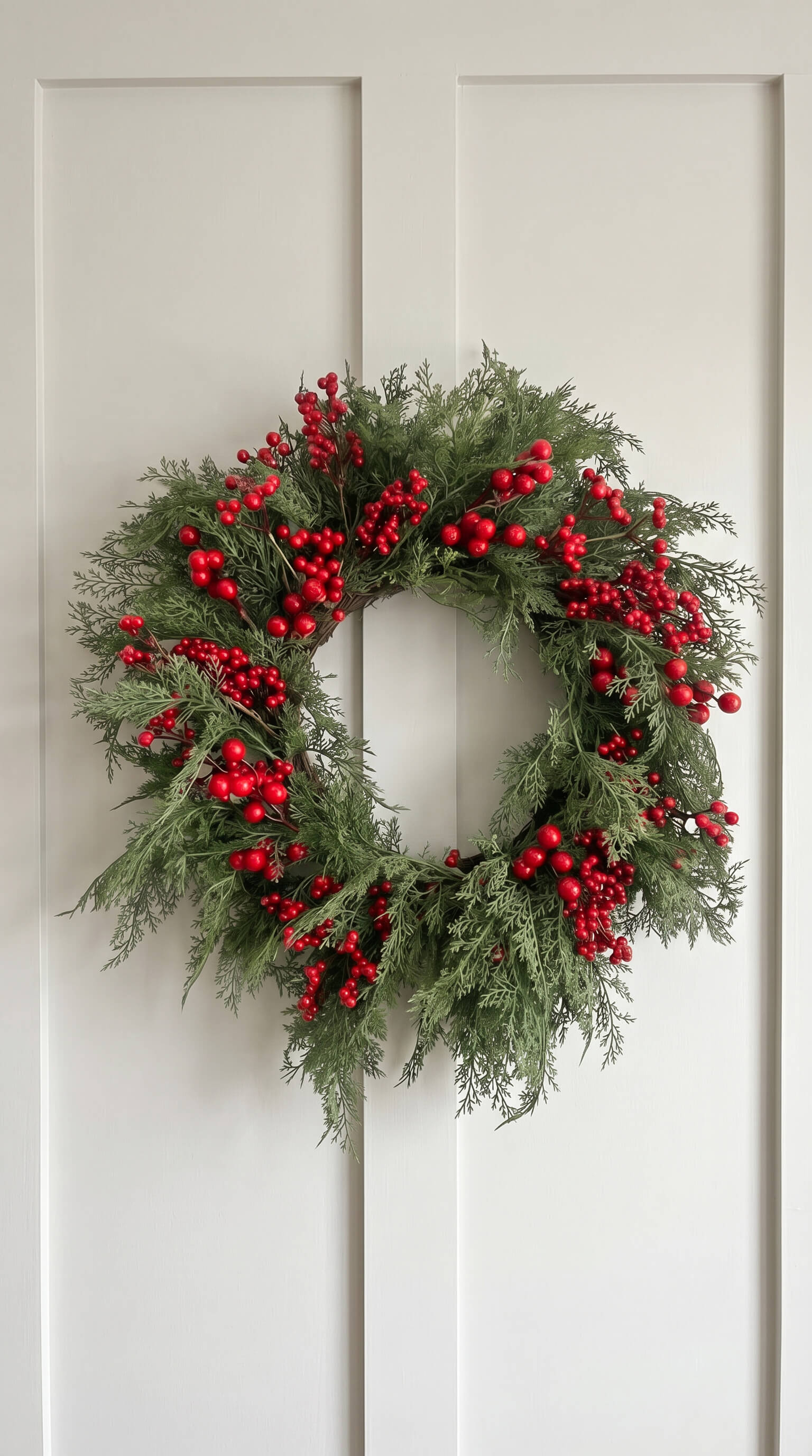 Red Berry Cedar Wreath 26"