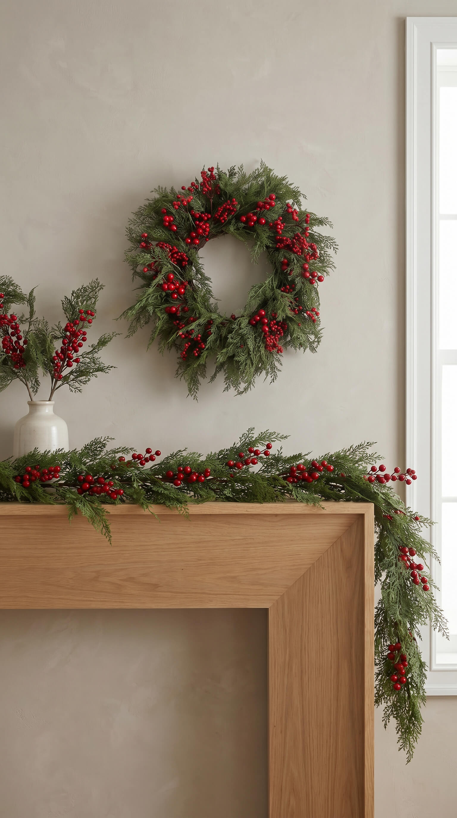 Red Berry Cedar Garland 60"