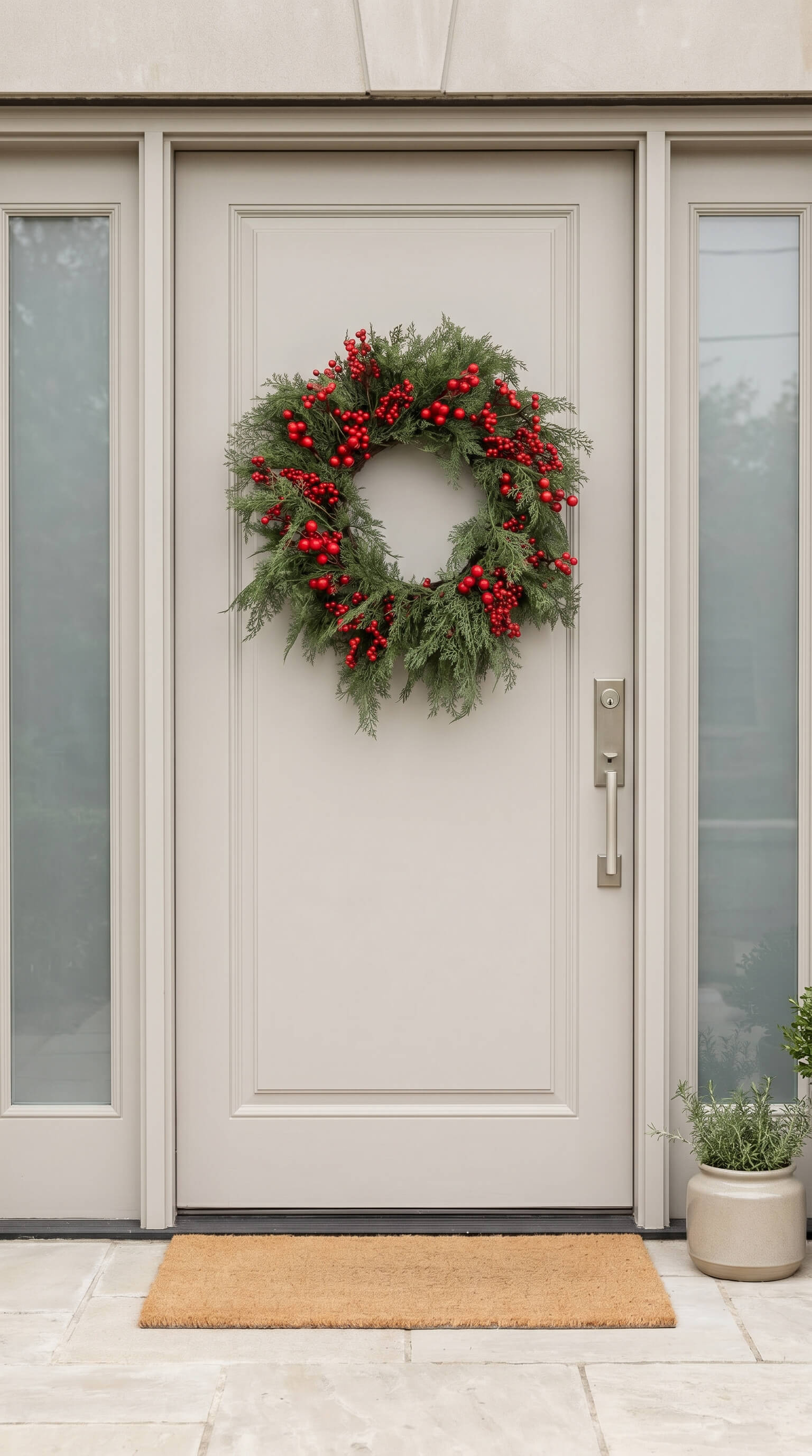 Red Berry Cedar Wreath 26"