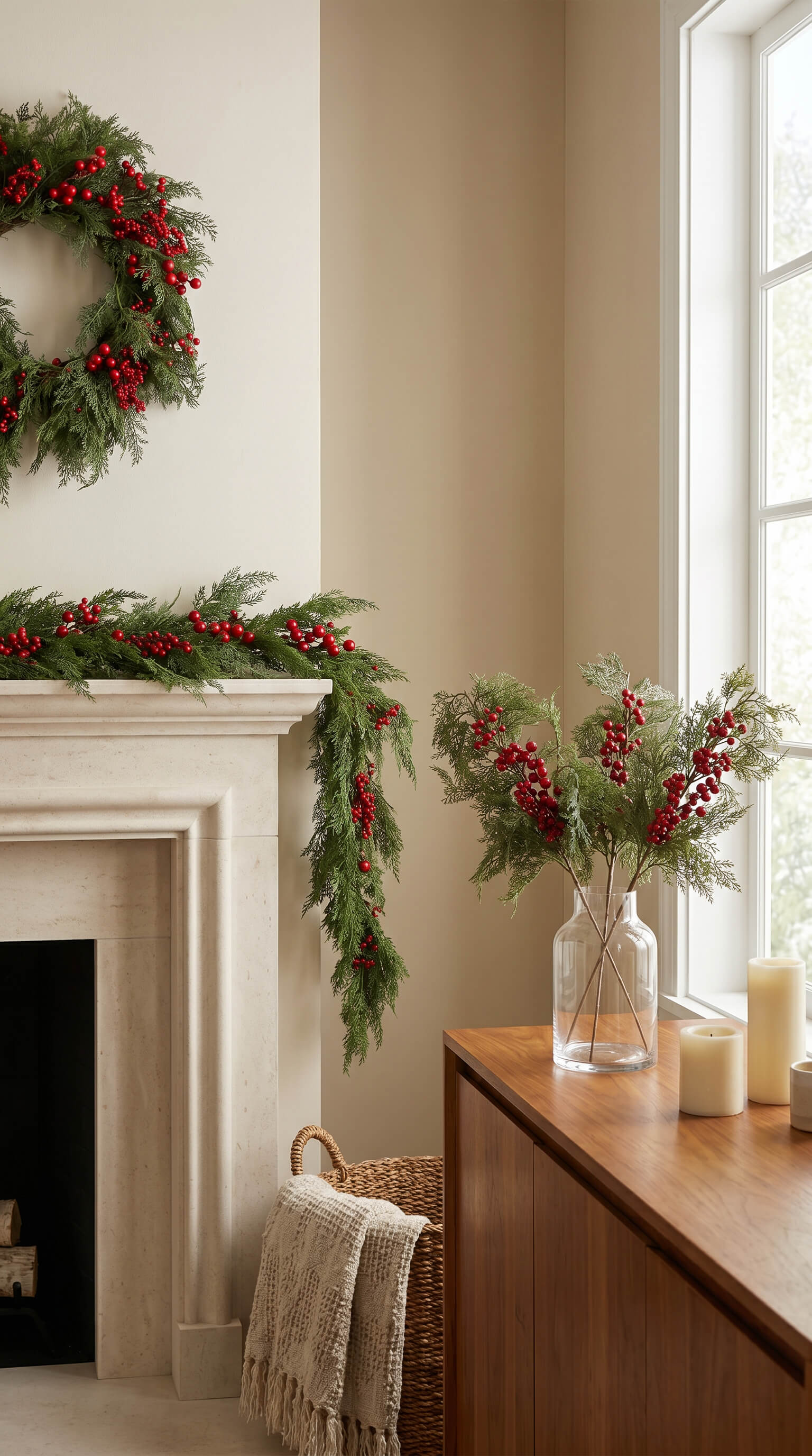 Red Berry Cedar Stem 36" - Bundle of 3