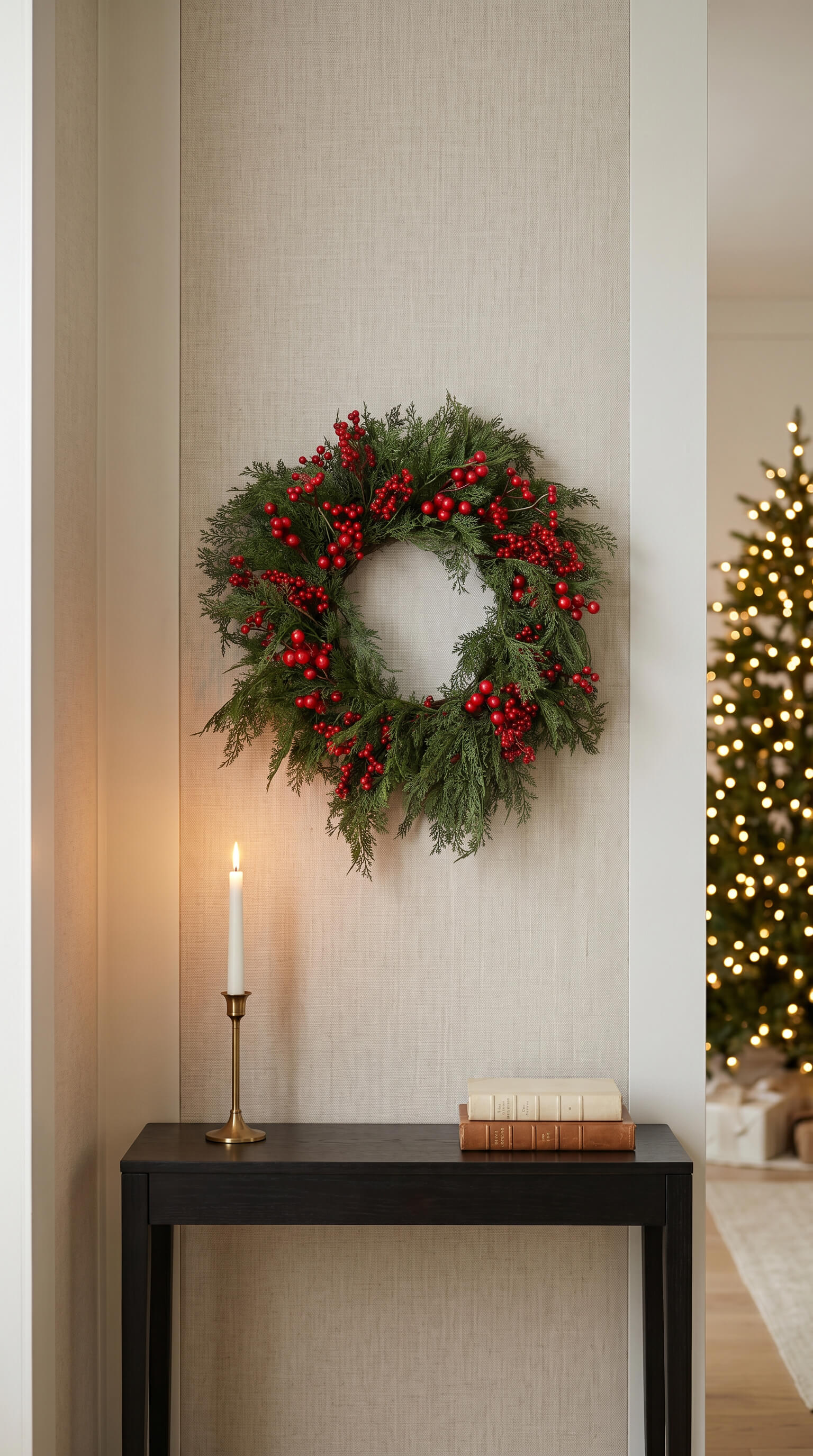 Red Berry Cedar Wreath 26"