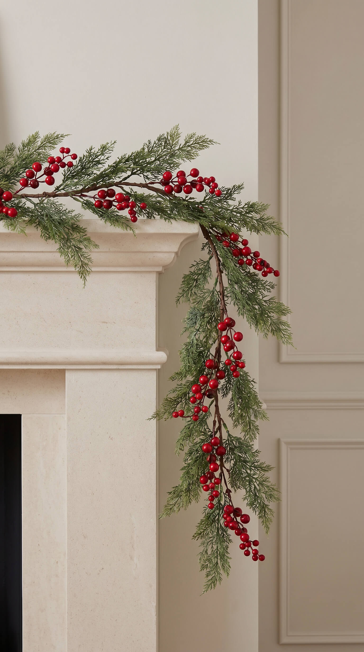 Red Berry Cypress Garland 60"