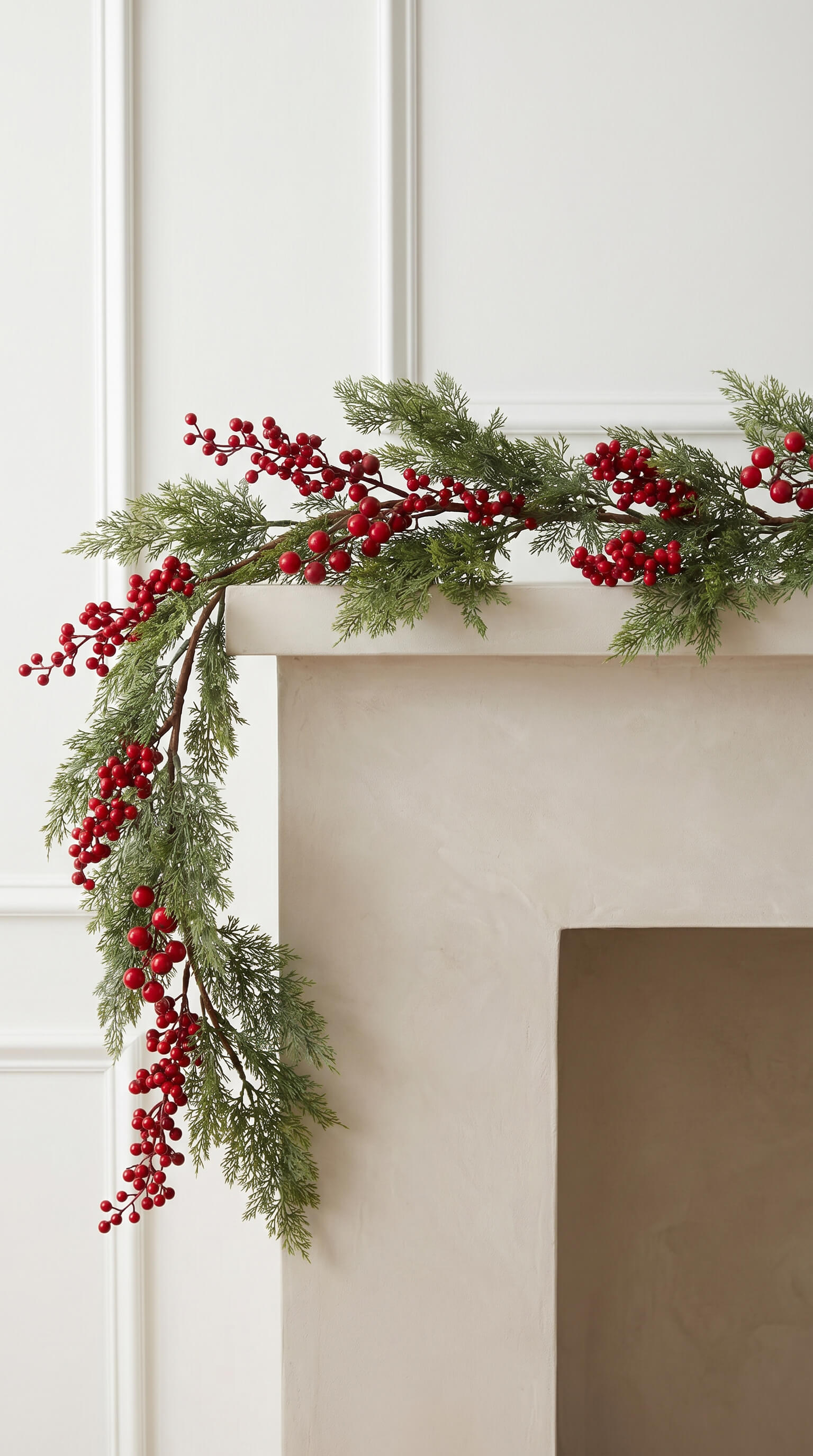 Red Berry Cypress Garland 60"