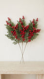 Red Berry Cypress Stem 32" - Bundle of 3