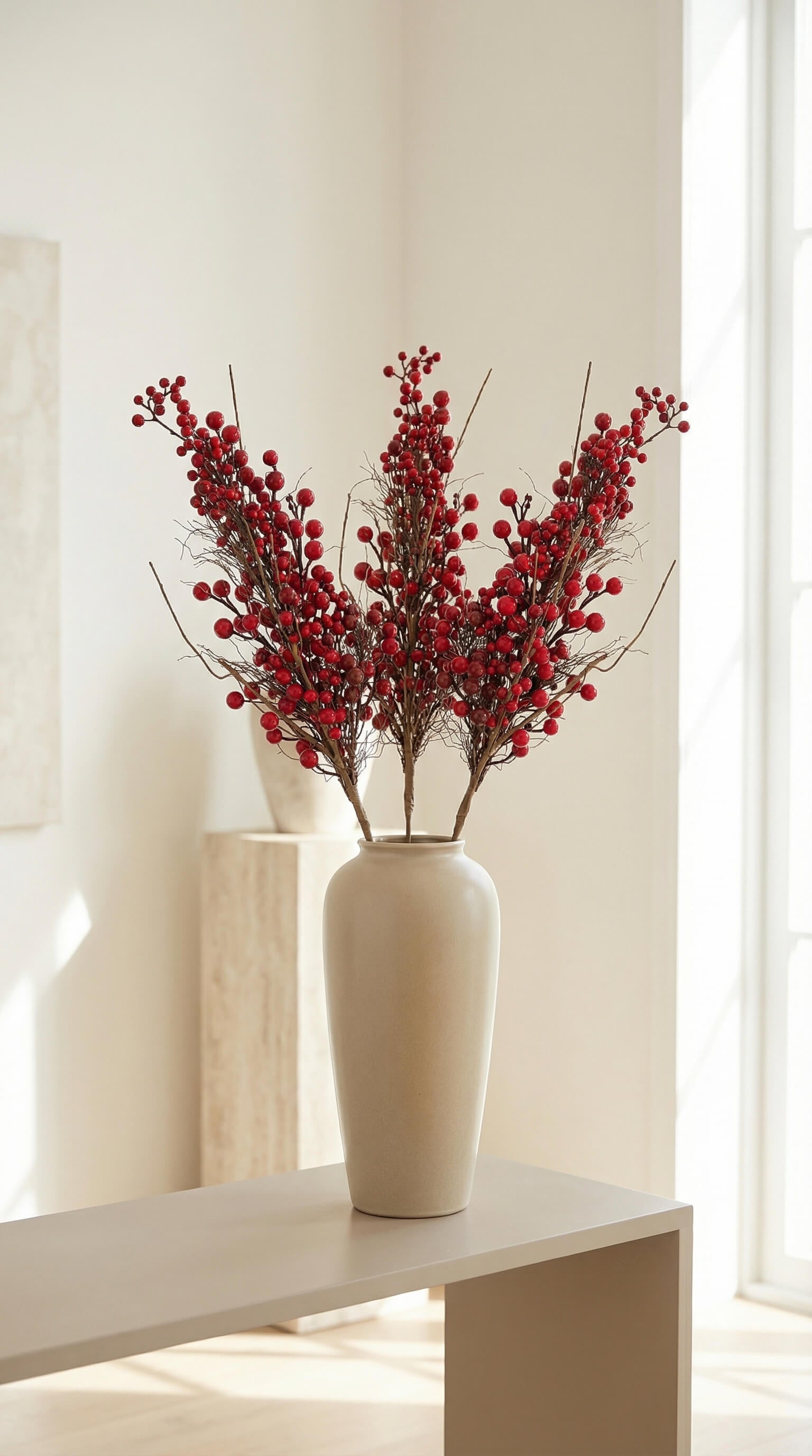 Red Berry Stem 34" - Bundle of 3