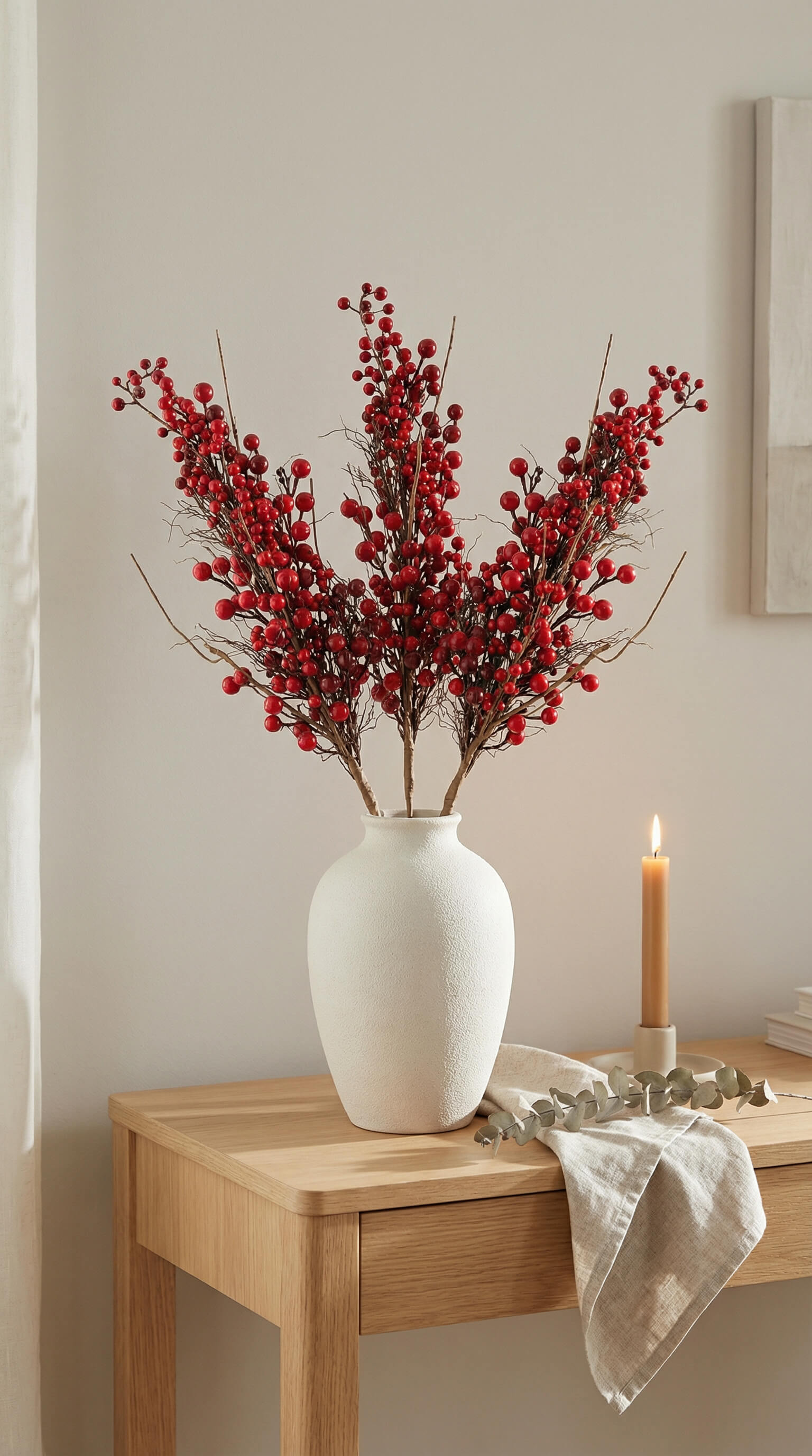 Red Berry Stem 34" - Bundle of 3