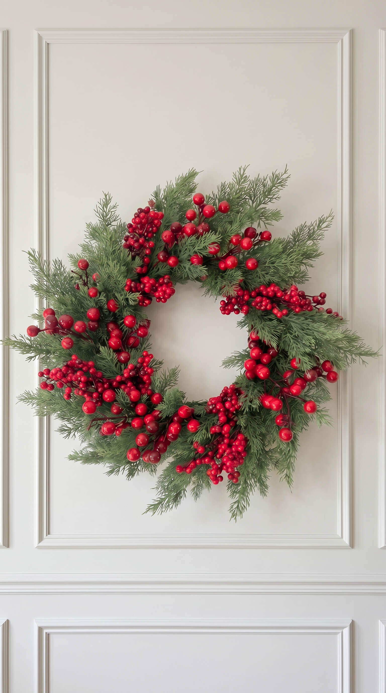Red Berry Cypress Wreath 22"