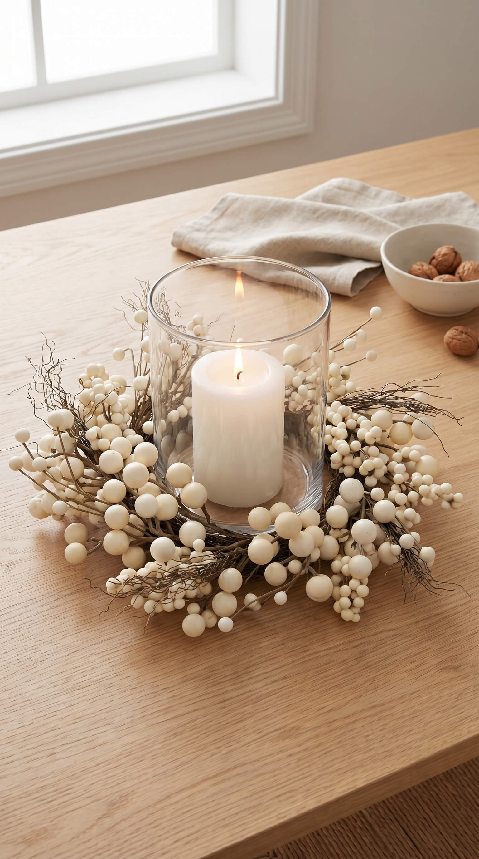 Cream Ivory Berry Wreath 14"