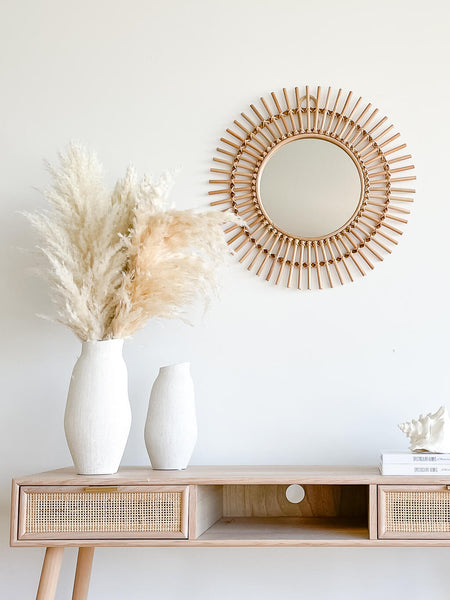 Boho Sun Mirror Rattan