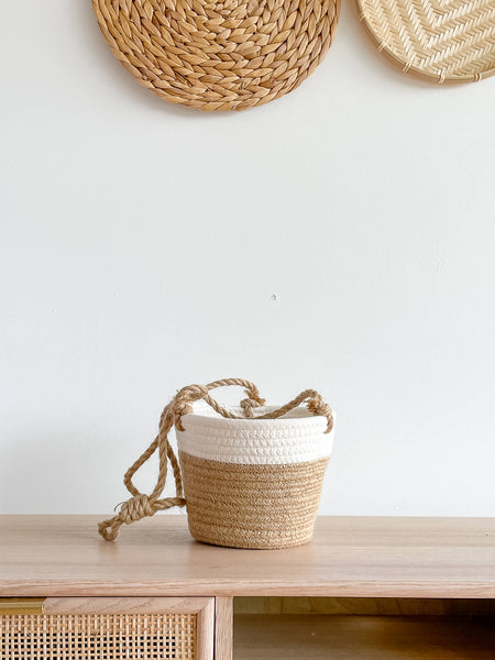 Sierra Cotton Rope Hanging Planter Large Hycroft Home Decor