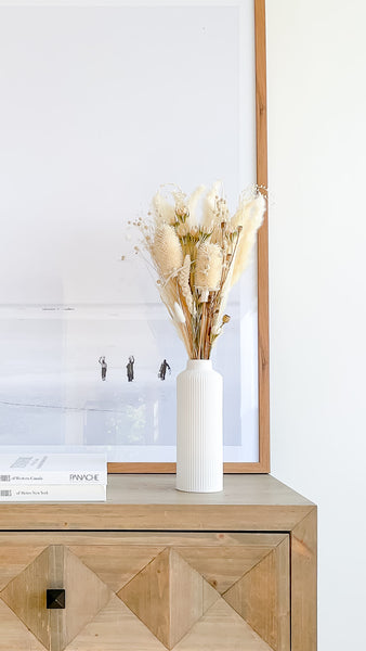 ceramic vase with pampas grass